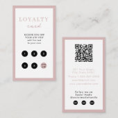 Struik Roze Business Eenvoudige QR Code Loyaliteit Visitekaartje (Voorkant / Achterkant)