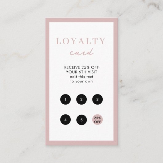 Struik Roze Business Eenvoudige QR Code Loyaliteit Visitekaartje (Voorkant)