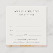 Struik Roze Gold Oil Paint Texture Cadeaubon Vierkante Visitekaartje (Achterkant)