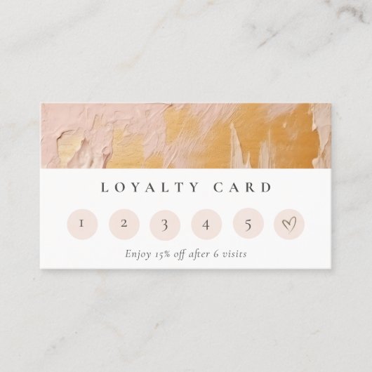 Struik Roze Gold Oil Paint Texture Loyalty Kaart Visitekaartje (Voorkant)
