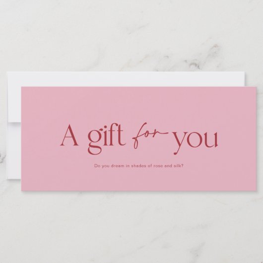 Struik Roze Schoonheidssalon Gift Kaart (Voorkant)