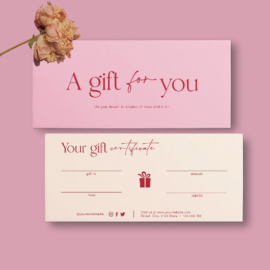 Struik Roze Schoonheidssalon Gift Kaart