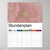 Struik Rozen DullPastel Tijdschema Poster (Voorkant)