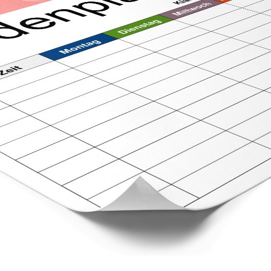 Struik Rozen Mono Tijdschema Poster (Hoek)