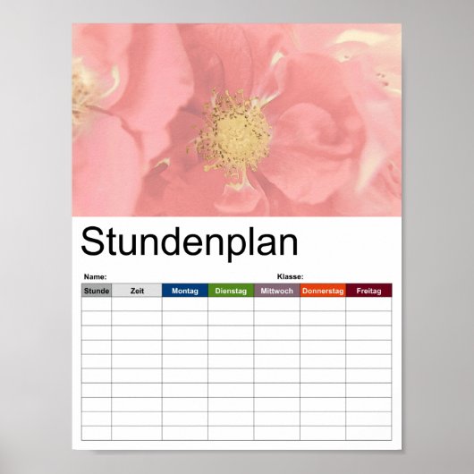 Struik Rozen Mono Tijdschema Poster (Voorkant)