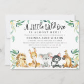 Struik Safari A Little Wild One Baby shower Kaart (Voorkant)