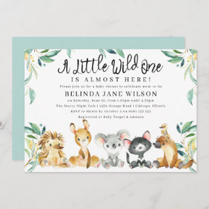Struik Safari A Little Wild One Baby shower Kaart