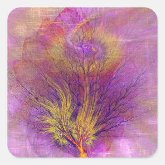 Struik verbranden vierkante sticker (Voorkant)