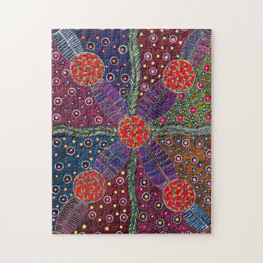 Struiken en traditionele lichaamsverf legpuzzel (Verticaal)