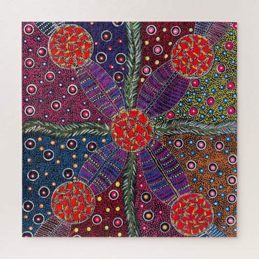 Struiken en traditionele lichaamsverf legpuzzel (Verticaal)