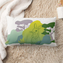 Struiken & konijn silhouet