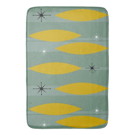 Struisstrips uit de midden-eeuwse ovalen, goud op  badmat (Voorkant Verticaal)