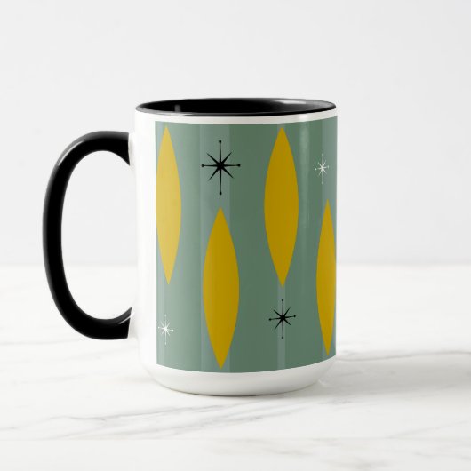 Struisstrips uit de midden-eeuwse ovalen, goud op  mok (Links)