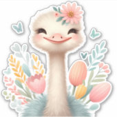 struisvogel aangepaste gesneden scrapbooking Stick Sticker (Voorkant)