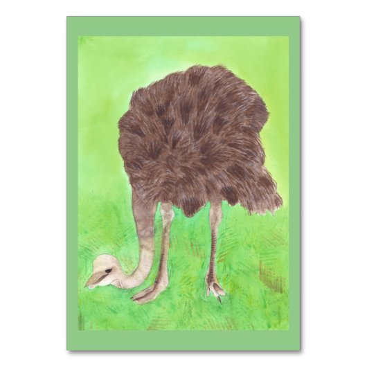 Struisvogel Aangepaste leesflashcards voor volwass Kaart (Voorkant)