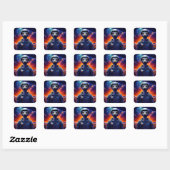 Struisvogel-astronaut Vierkante Sticker (Vel)