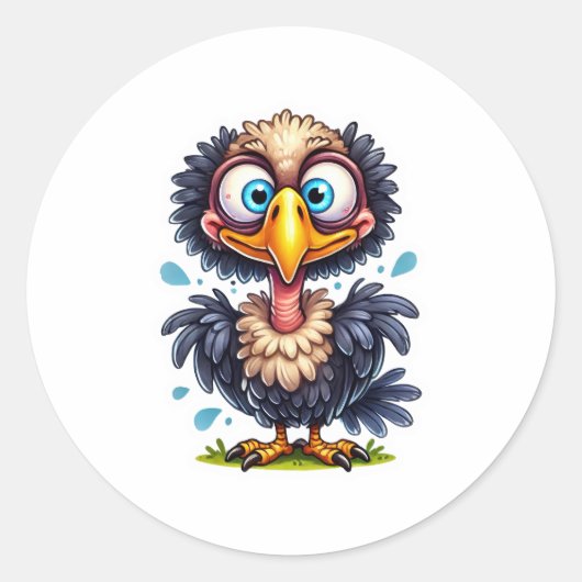 Struisvogel Beloning Ronde Sticker (Voorkant)