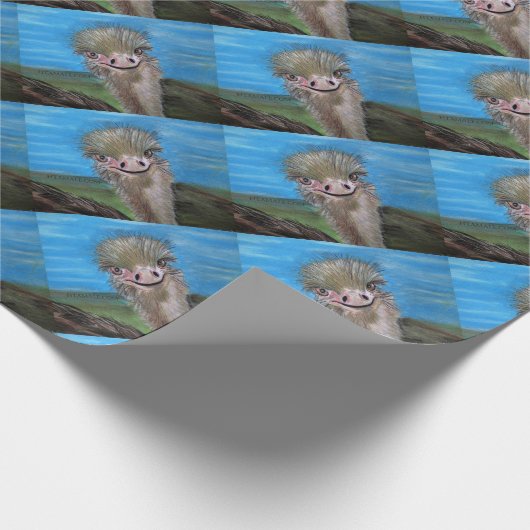 struisvogel cadeaupapier (Hoek)