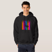 Struisvogel Dier Regenboog Bubbel Met Silhouet Hoodie (Voorkant volledig)