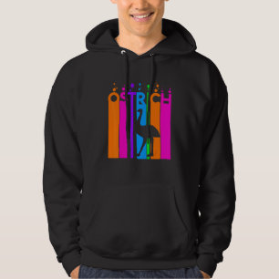 Struisvogel Dier Regenboog Bubbel Met Silhouet Hoodie