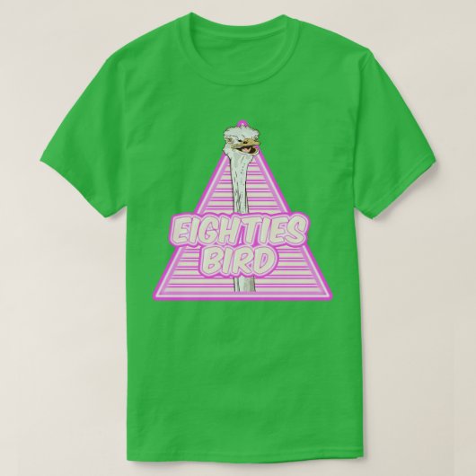 Struisvogel Eighties vogel T-shirt (Design voorkant)