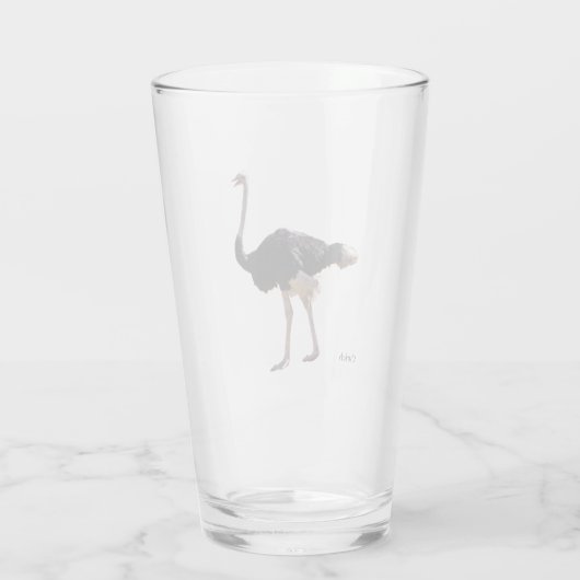Struisvogel glas (Achterkant)