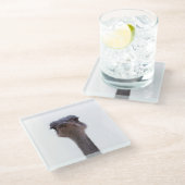 struisvogel glazen onderzetter (Schuin)