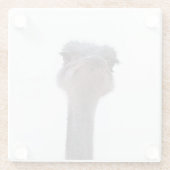 struisvogel glazen onderzetter (Achterkant)