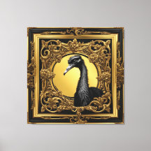 Struisvogel goud ornamentaal lijst