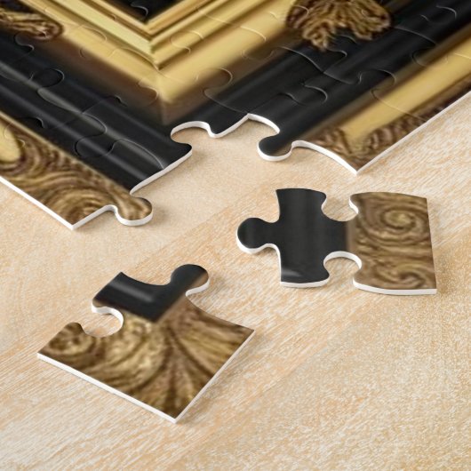 Struisvogel goud ornamentaal lijst legpuzzel (Zijkant)