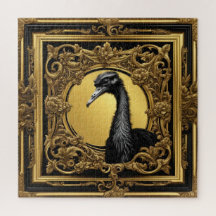 Struisvogel goud ornamentaal lijst