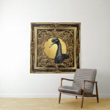 Struisvogel goud ornamentaal lijst
