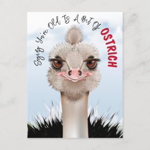 Struisvogel grap grappige verjaardag briefkaart