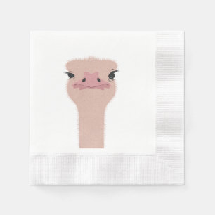 Struisvogel grappig gezicht servetten