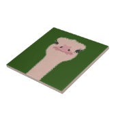 Struisvogel grappig gezicht tegeltje (Zijkant)