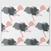 Struisvogel hardlopen cadeaupapier (Vlak)