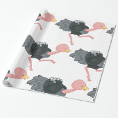 Struisvogel hardlopen cadeaupapier (Uitgerold)