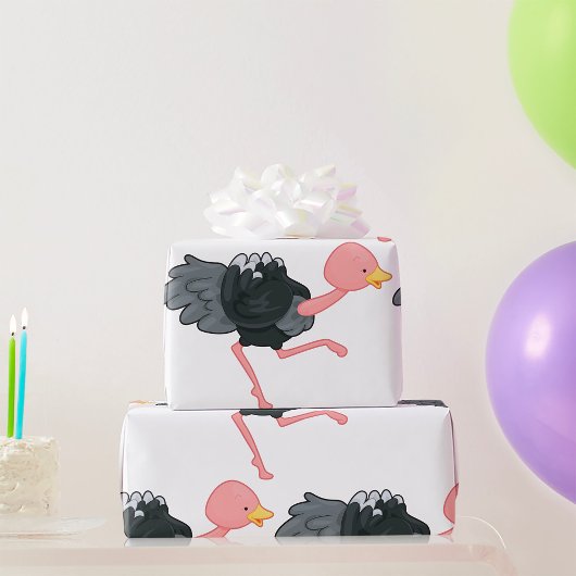 Struisvogel hardlopen cadeaupapier