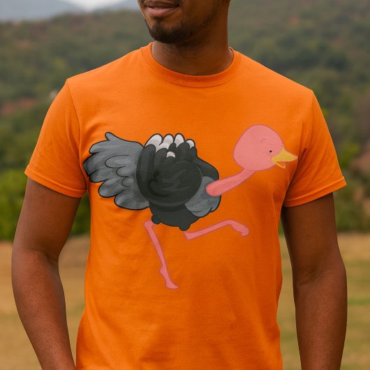 Struisvogel hardlopen t-shirt