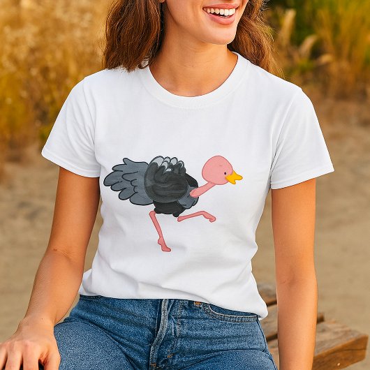 Struisvogel hardlopen t-shirt