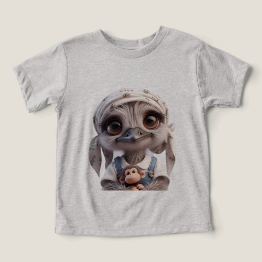 Struisvogel in een bandana met een aap (Design voorkant)