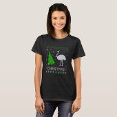 Struisvogel kerstboom verlichting lelijke kerst tr t-shirt (Voorkant volledig)