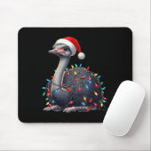 Struisvogel Kerstverlichting Grappige Kerstman Hoe Muismat (Met muis)