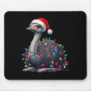 Struisvogel Kerstverlichting Grappige Kerstman Hoe Muismat