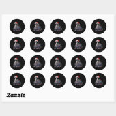 Struisvogel Kerstverlichting Grappige Kerstman Hoe Ronde Sticker (Vel)