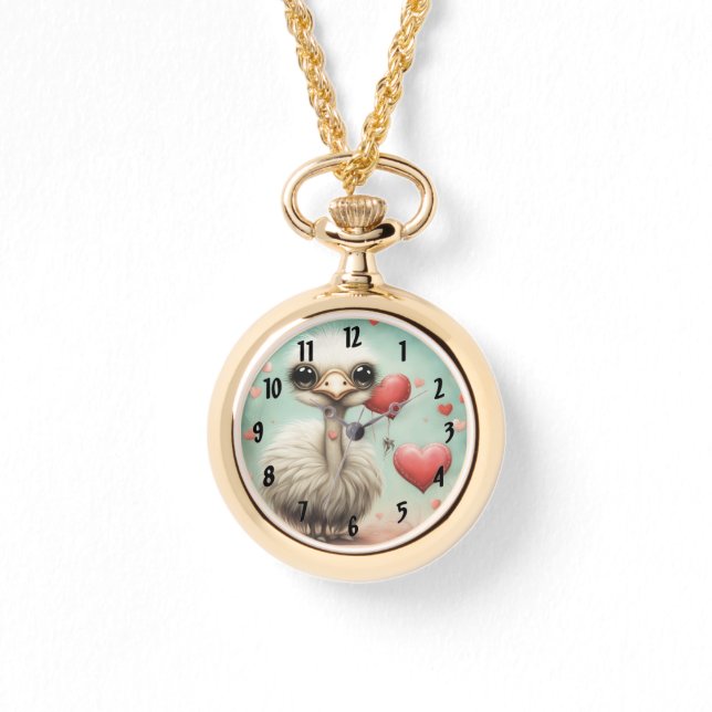 Struisvogel liefde 3 horloge (Voorkant)