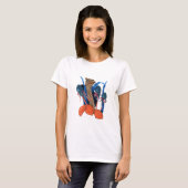 Struisvogel met bladeren t-shirt (Voorkant volledig)