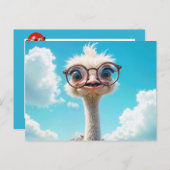 Struisvogel met bril briefkaart (Voorkant / Achterkant)