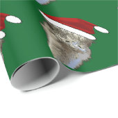 Struisvogel met kerstmuts Kerstmis dierentuin dier Cadeaupapier (Rol Hoek)