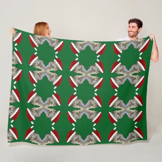 Struisvogel met kerstmuts Kerstmis dierentuin dier Fleece Deken (In situ)